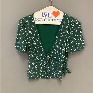 Floral Green Women's Top